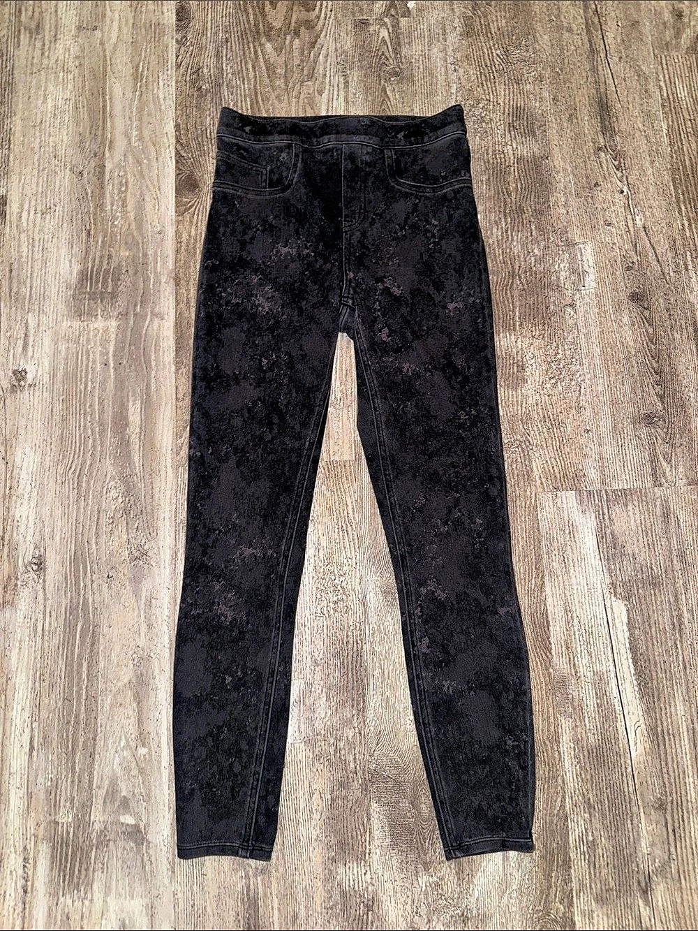 SPANX Ankle Leggings Black Patterned Small